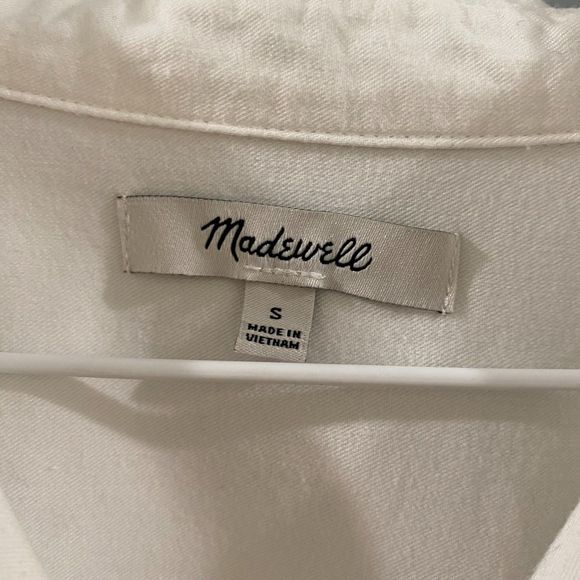 Madewell Park Popover Shirt - White S - Picture 6 of 7